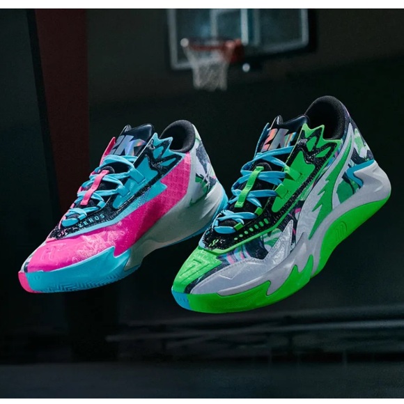 Puma Court Rider 2 Zeros Basketball Shoes‎ Pink Green Blue Tie Dye Mens - Picture 3 of 13